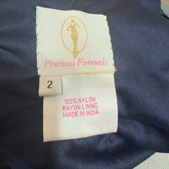 Precious Formals Blue Sequin Maxi Dress Women’s Size 2 Elegant Luxury Night - Picture 11 of 15